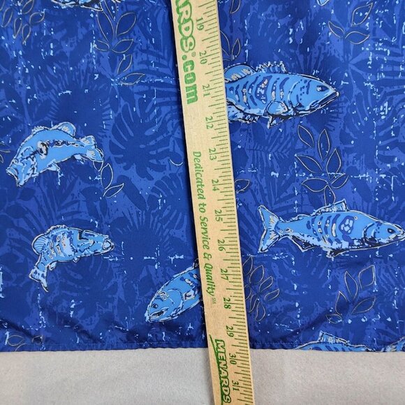 CHAPS x Ralph Lauren Mens‎ XL Camp Shirts Blue Fish Softshell Vent Button Up - Picture 10 of 10